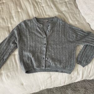 J Crew supersoft grey cardigan, size small